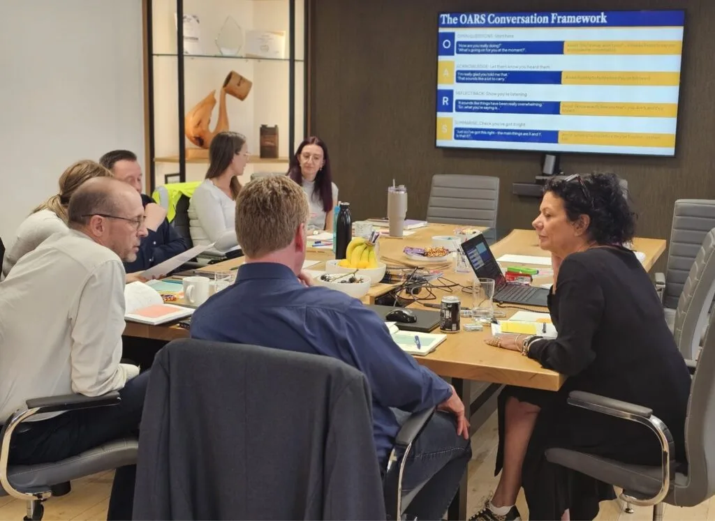 An ambassador training event taking place in the workplace