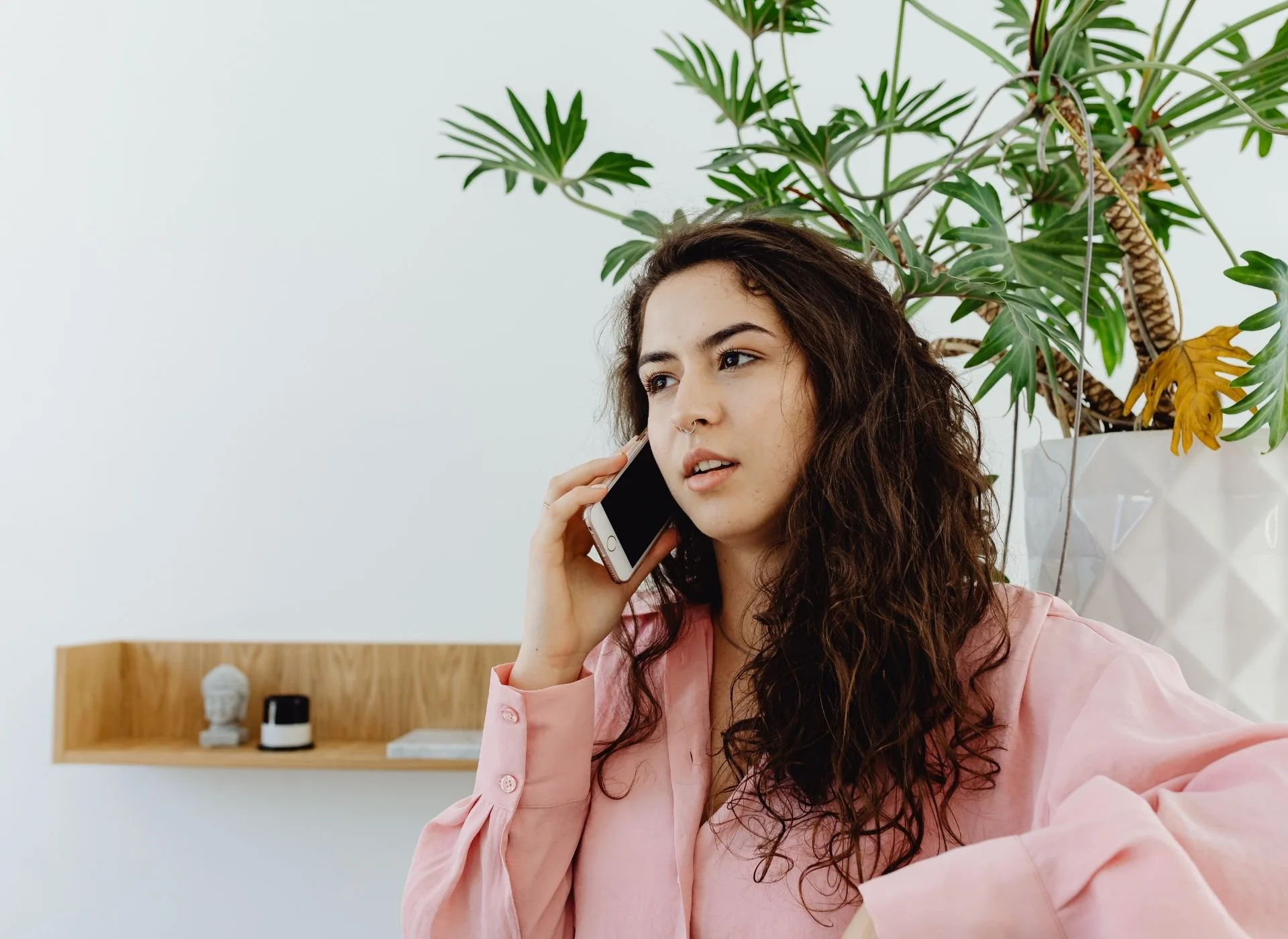 A lady on mobile phone